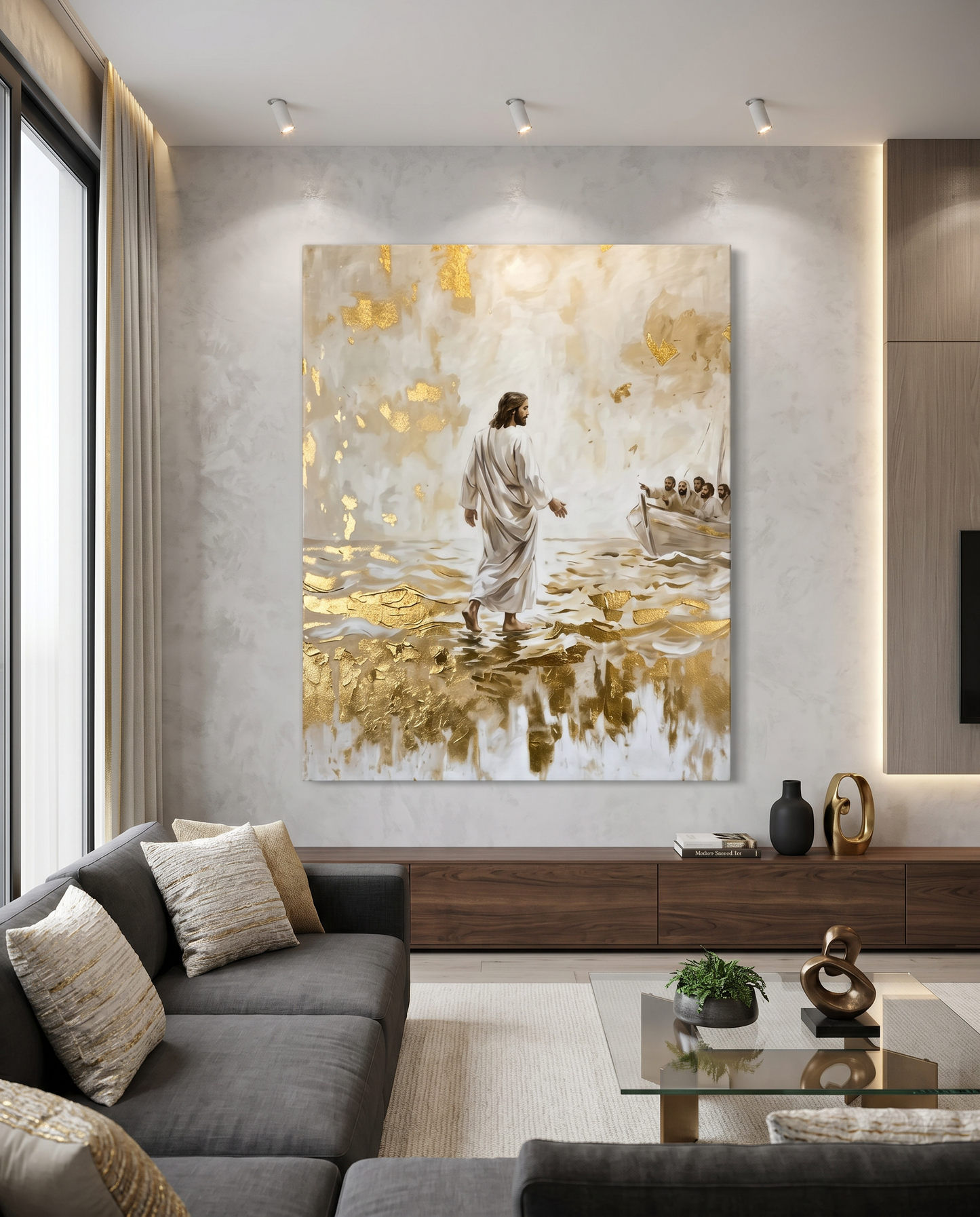 Jesus Walking on Water - Contemporary - Large Canvas