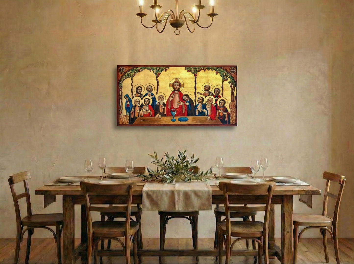 Last Supper - Bedour Lateef & Youssef Nassief - Large Gold Canvas