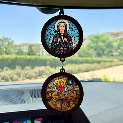 Double Icon Car Pendant