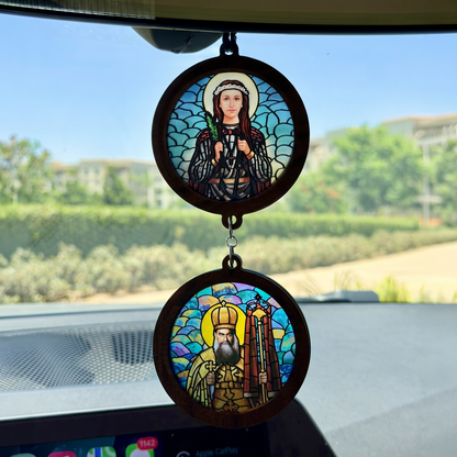 Double Icon Car Pendant
