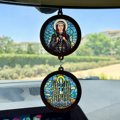Double Icon Car Pendant
