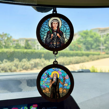 Double Icon Car Pendant