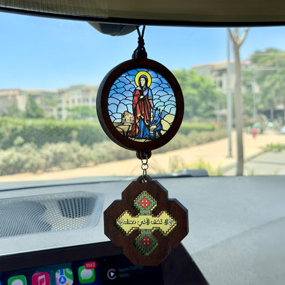 Choose an Icon & (لا تخف لأني معك) Iota Cross Car Pendant