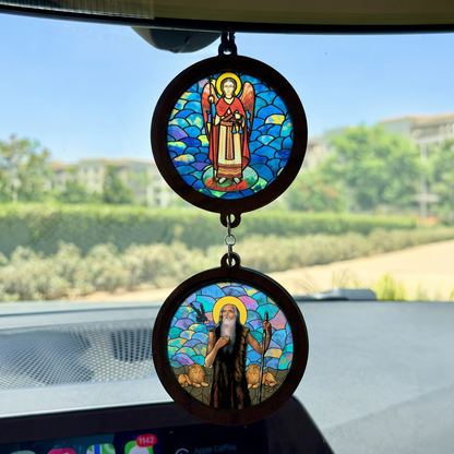 Double Icon Car Pendant