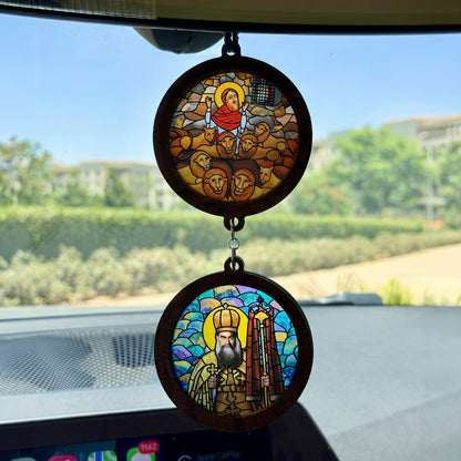 Double Icon Car Pendant