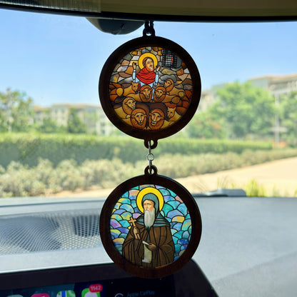 Double Icon Car Pendant