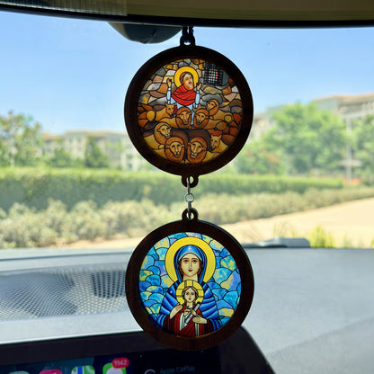 Double Icon Car Pendant