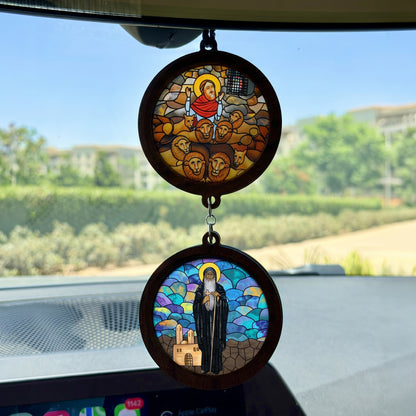Double Icon Car Pendant