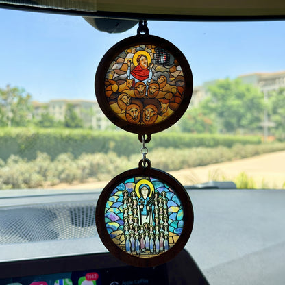 Double Icon Car Pendant
