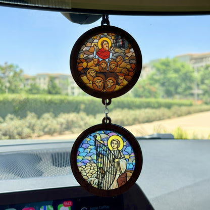 Double Icon Car Pendant