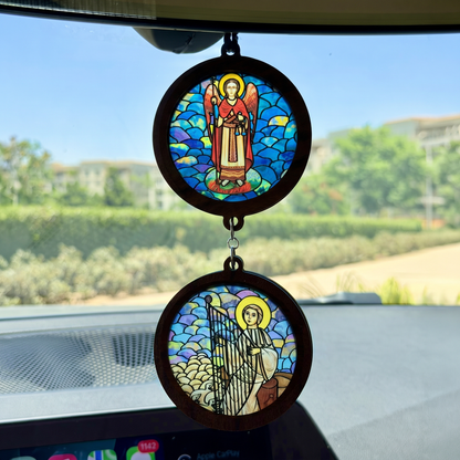 Double Icon Car Pendant