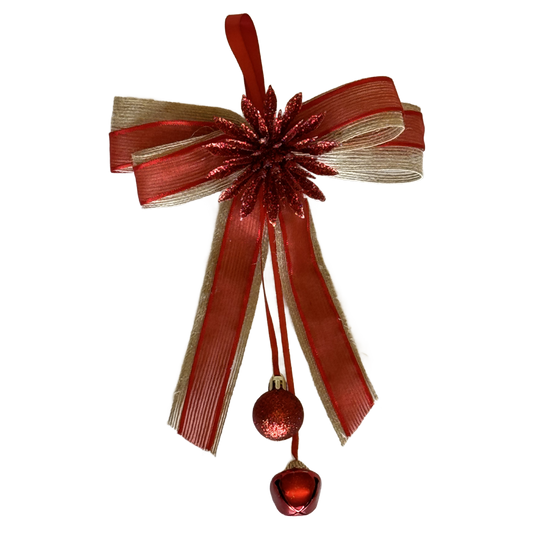 Handmade Small Red Christmas Ribbon Ornament