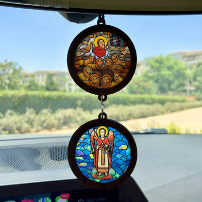 Double Icon Car Pendant