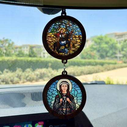 Double Icon Car Pendant