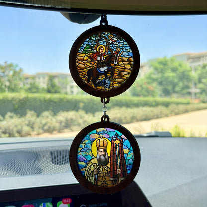 Double Icon Car Pendant