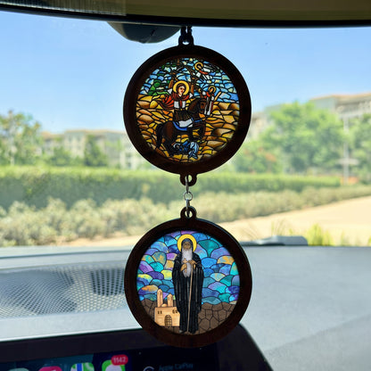 Double Icon Car Pendant