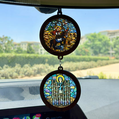 Double Icon Car Pendant