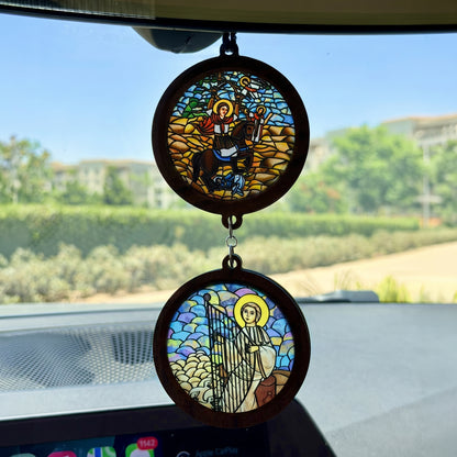 Double Icon Car Pendant
