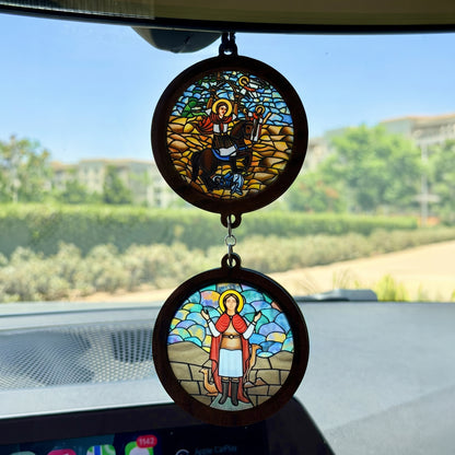 Double Icon Car Pendant