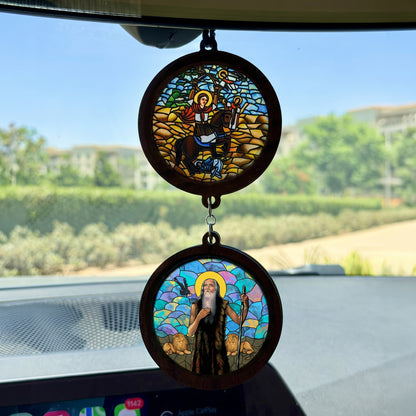 Double Icon Car Pendant