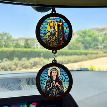 Double Icon Car Pendant