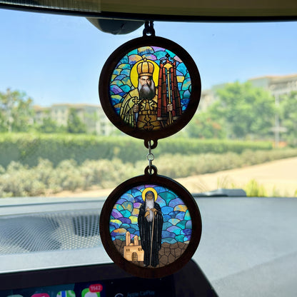 Double Icon Car Pendant