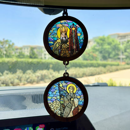 Double Icon Car Pendant