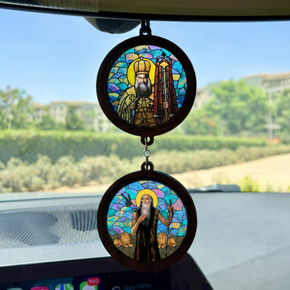 Double Icon Car Pendant
