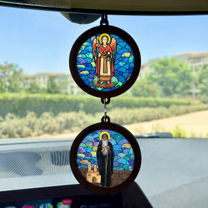 Double Icon Car Pendant