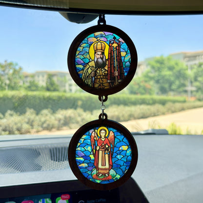 Double Icon Car Pendant