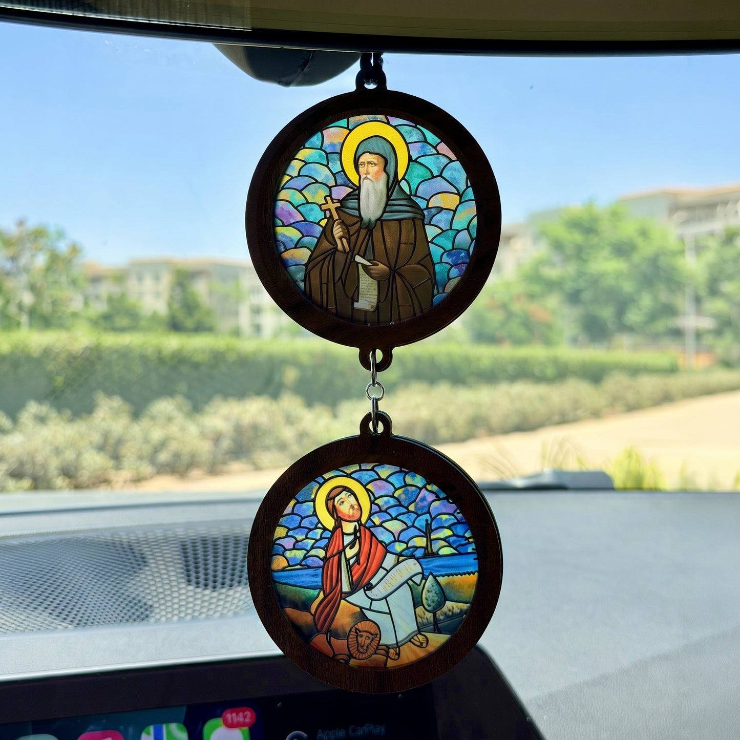 Double Icon Car Pendant