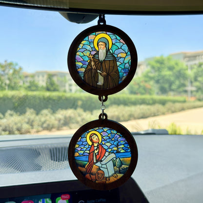 Double Icon Car Pendant