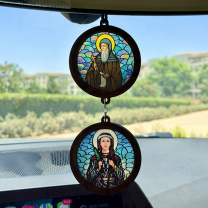 Double Icon Car Pendant