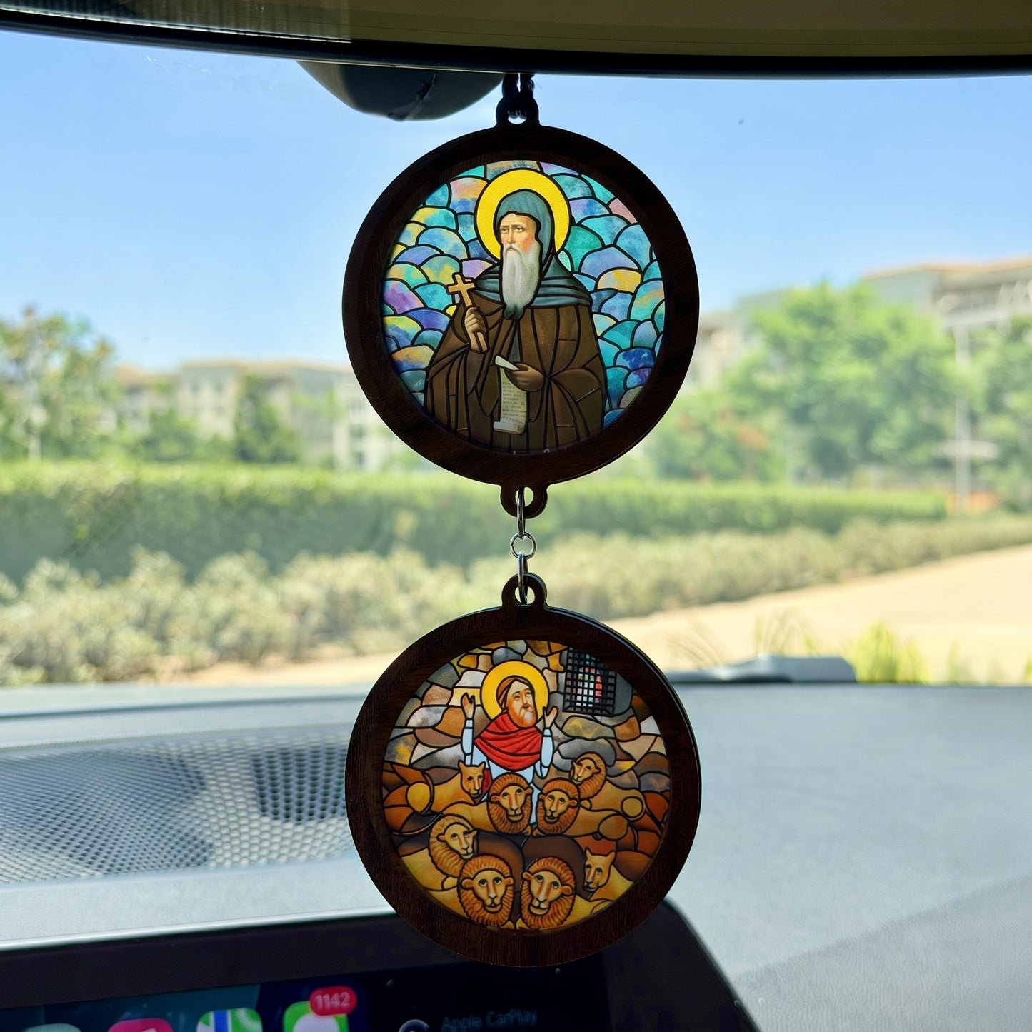 Double Icon Car Pendant