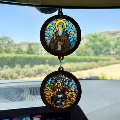 Double Icon Car Pendant