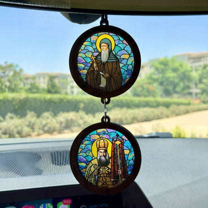Double Icon Car Pendant