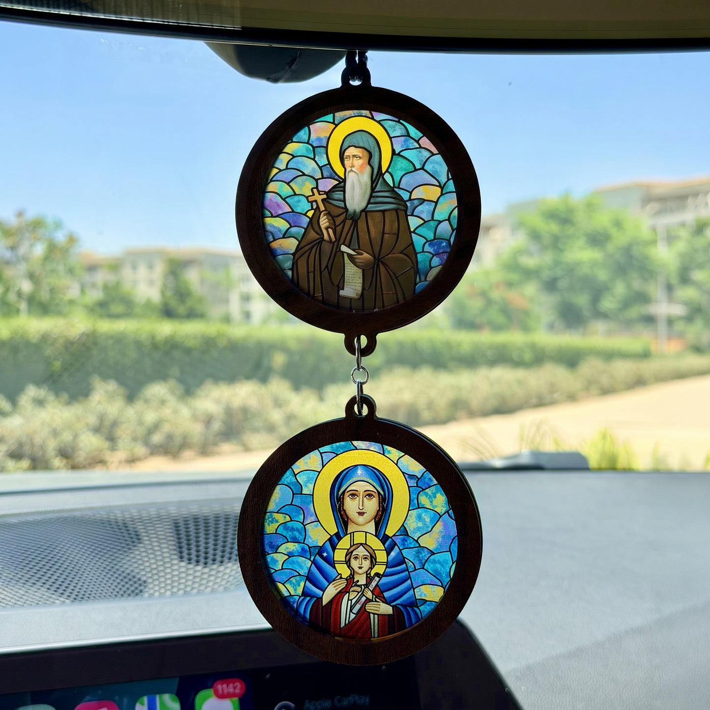 Double Icon Car Pendant