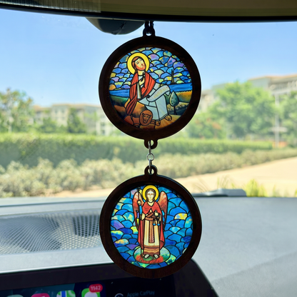 Double Icon Car Pendant