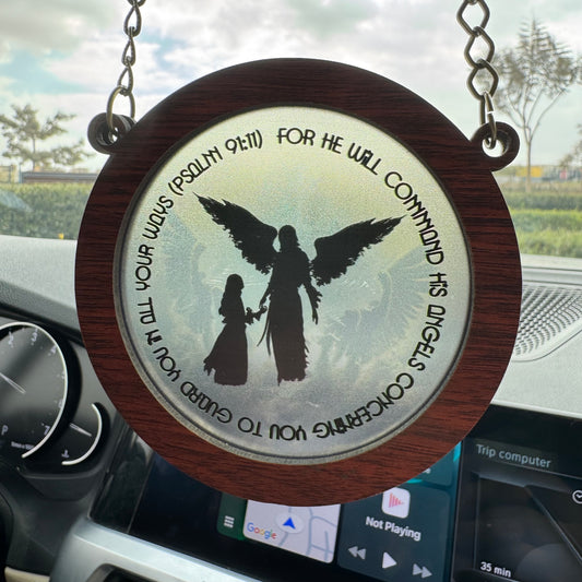 For He will command His angels concerning you to guard you in all your ways - Car Pendant