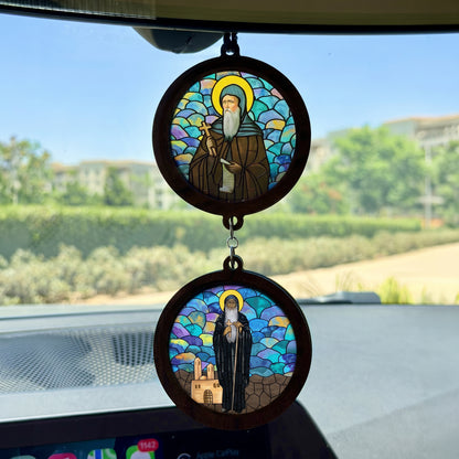 Double Icon Car Pendant