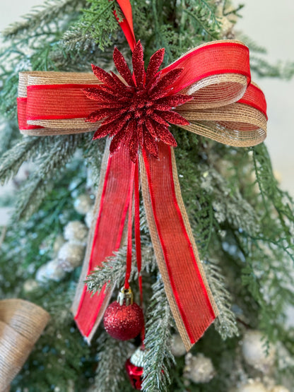 Handmade Small Red Christmas Ribbon Ornament