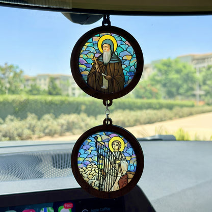Double Icon Car Pendant