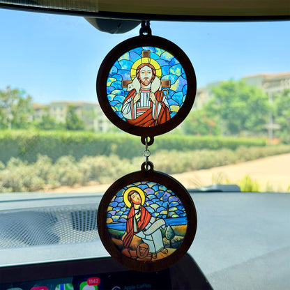 Double Icon Car Pendant