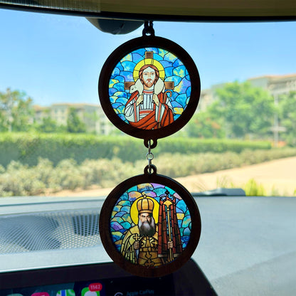 Double Icon Car Pendant
