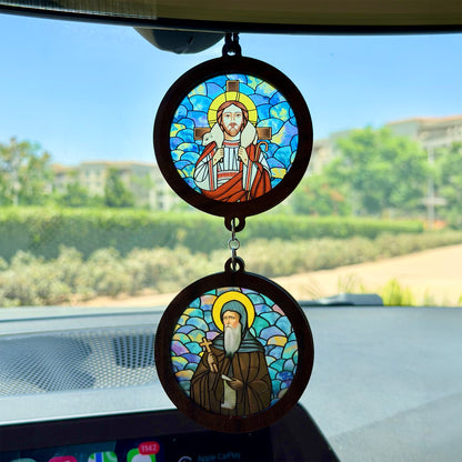 Double Icon Car Pendant
