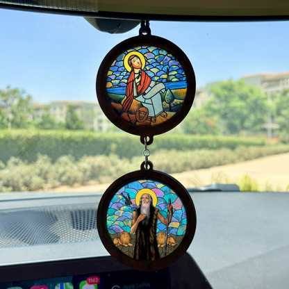 Double Icon Car Pendant