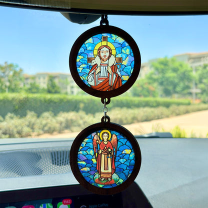 Double Icon Car Pendant