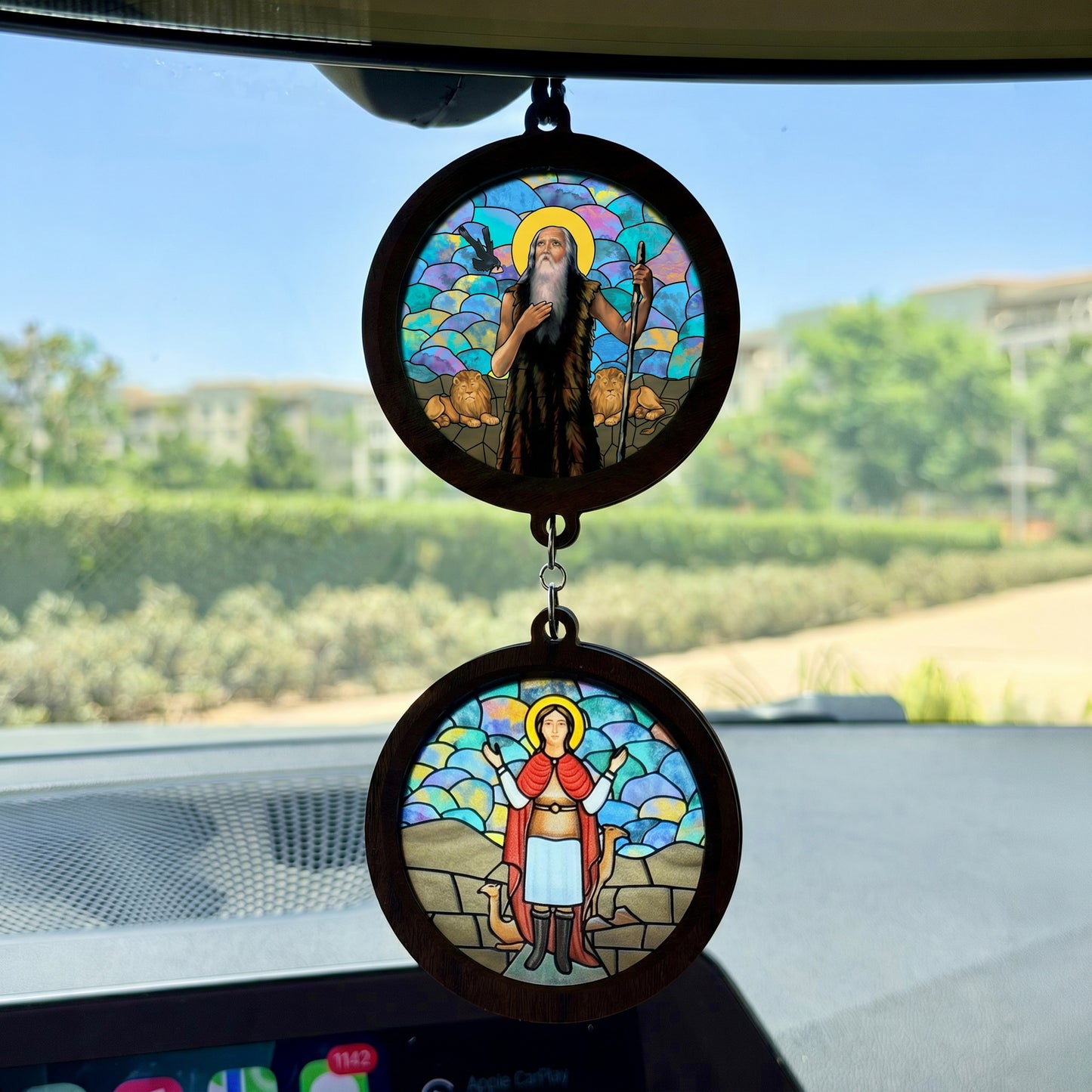 Double Icon Car Pendant