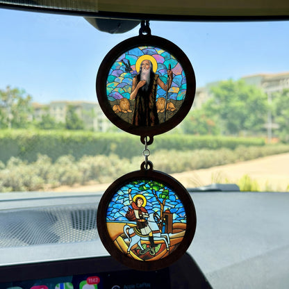 Double Icon Car Pendant
