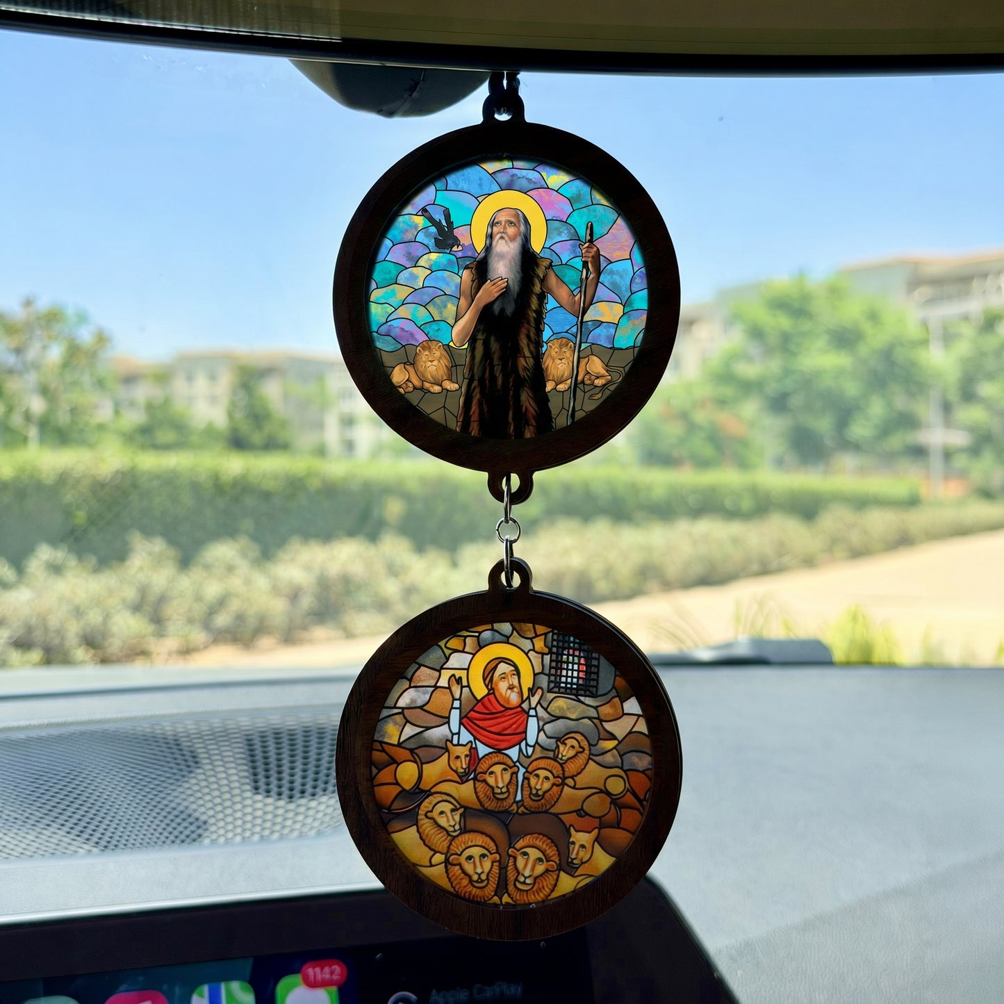 Double Icon Car Pendant